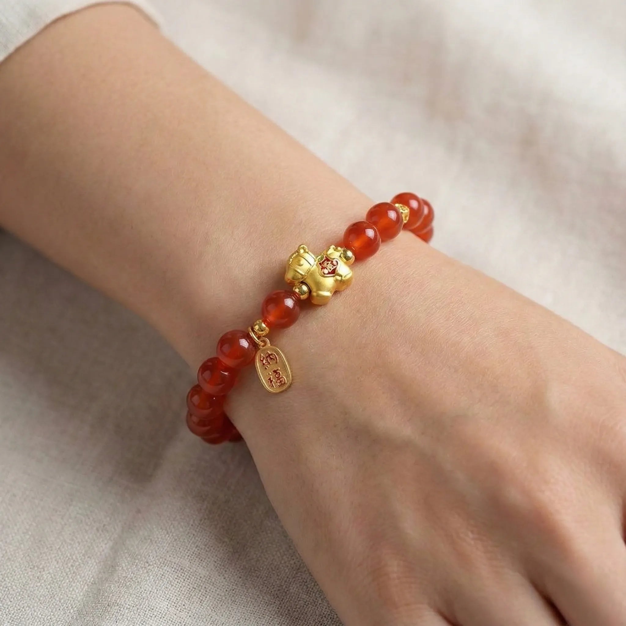 Fire Horse Fortune Bracelet Red Agate