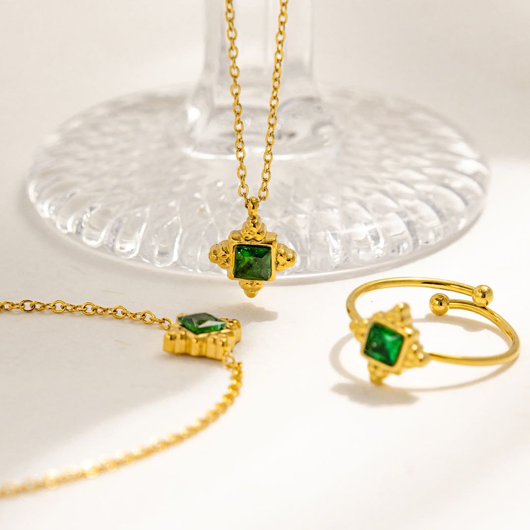 Energy Alignment Jewelry Set Titanium Natural Stone