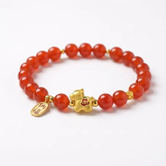 Fire Horse Fortune Bracelet Red Agate